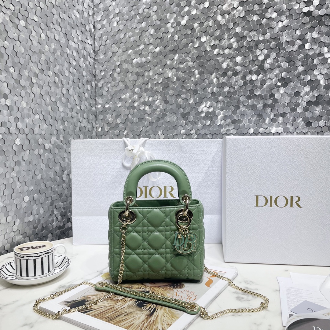 Dior Bags Handbags Blue Sky Sheepskin Lady Chains