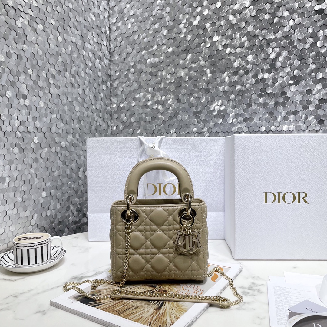 Dior Bags Handbags Blue Sky Sheepskin Lady Chains