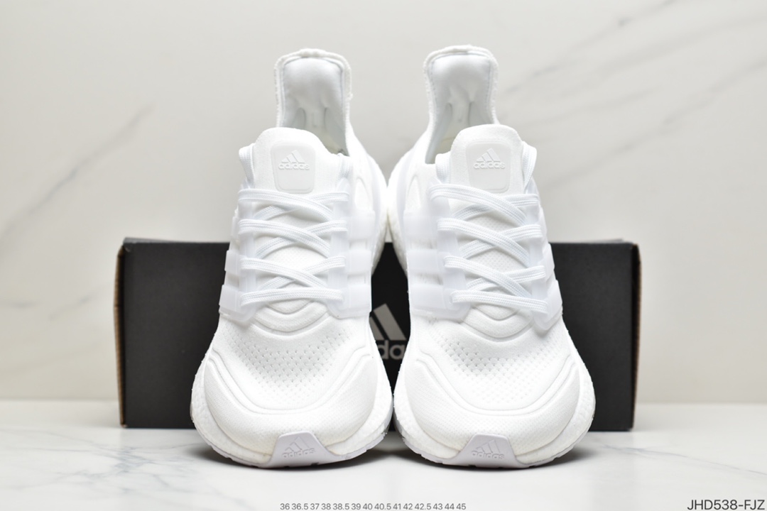 190 2021SS全新阿迪达斯Adidas Ultra Boost 2021”Grey/Orange/Black”UB2021版袜套式针织鞋面休闲运动慢跑鞋“浅灰橙黑”FY0381