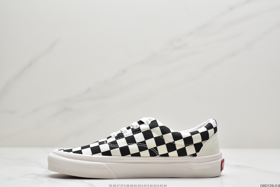 110 Vans Era Crft 棋盘格白红白黑权志龙解构男女板鞋