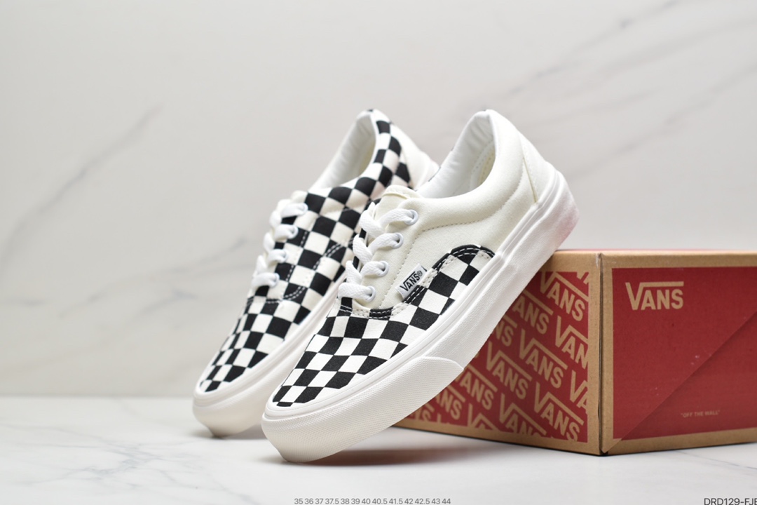 110 Vans Era Crft 棋盘格白红白黑权志龙解构男女板鞋