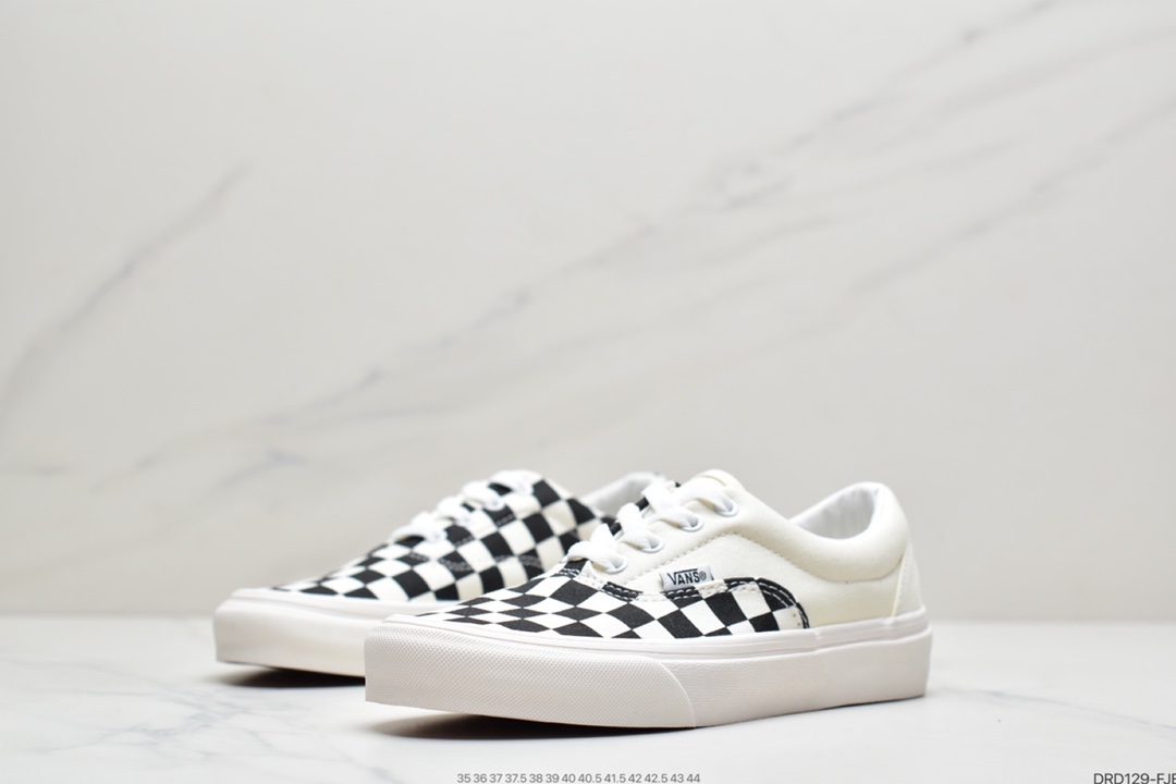 110 Vans Era Crft 棋盘格白红白黑权志龙解构男女板鞋