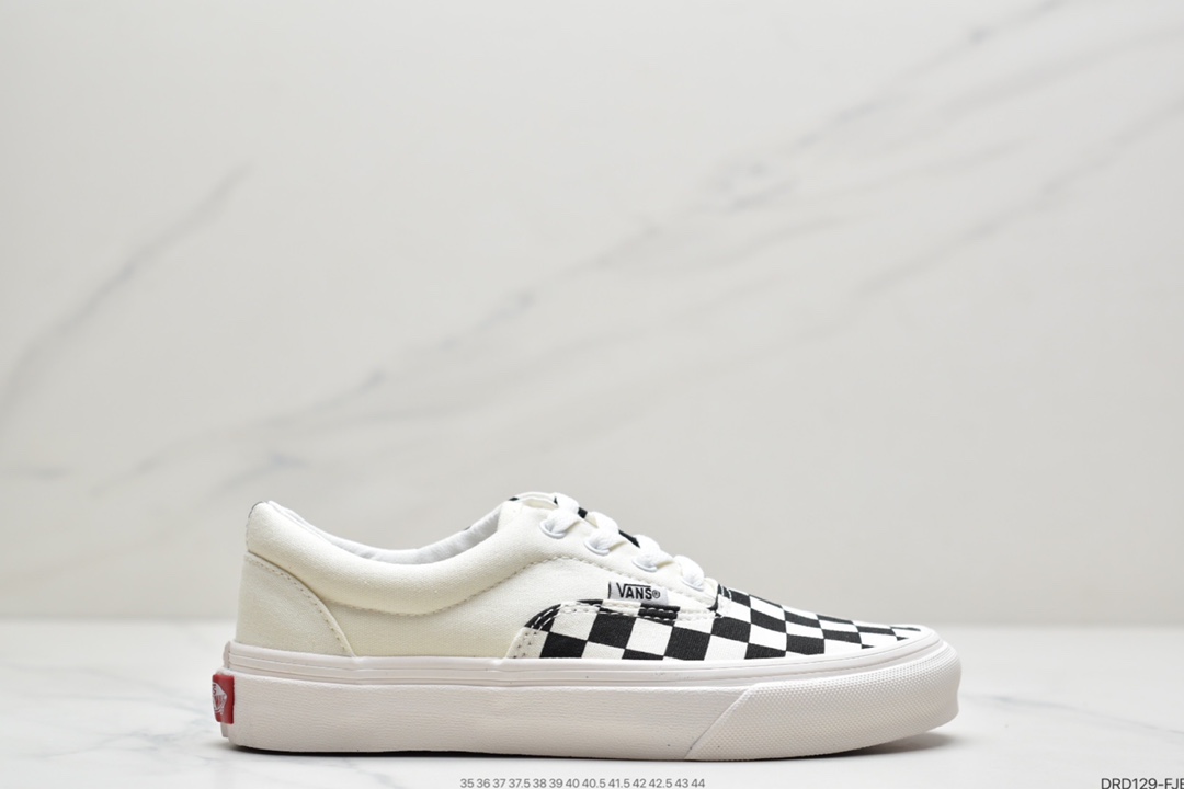 110 Vans Era Crft 棋盘格白红白黑权志龙解构男女板鞋