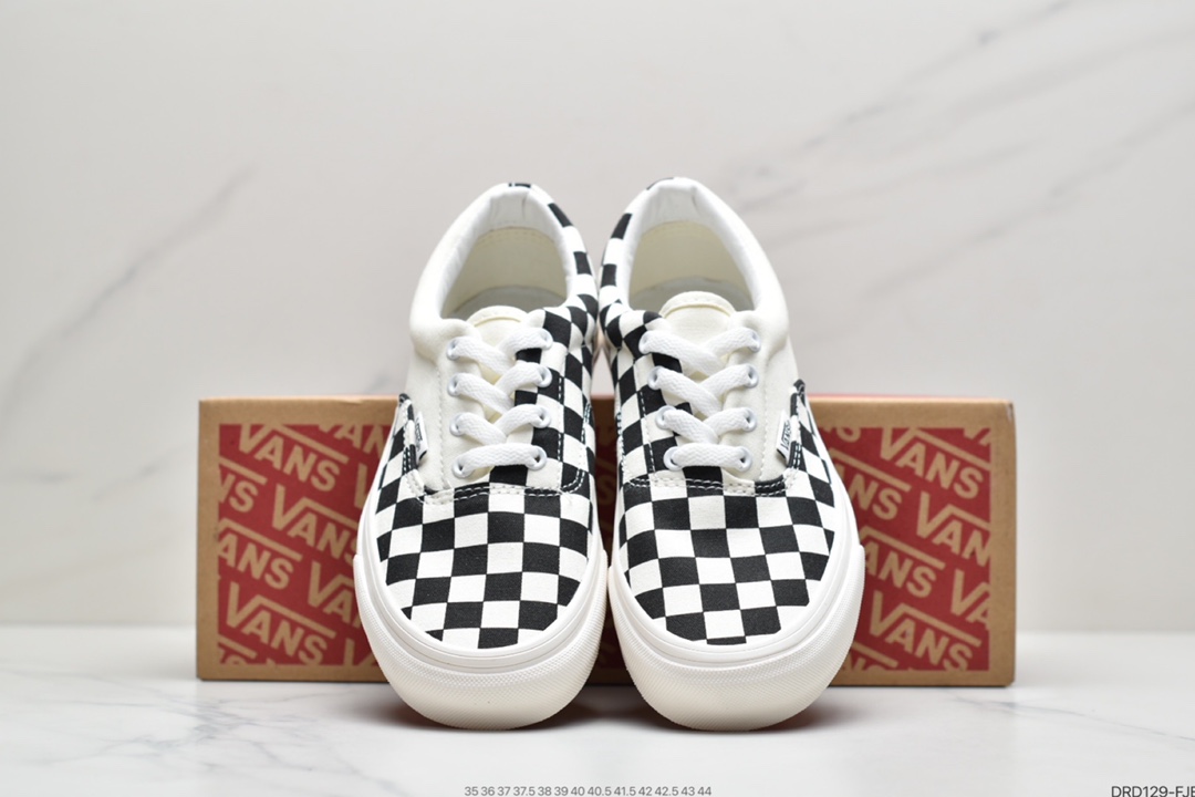 110 Vans Era Crft 棋盘格白红白黑权志龙解构男女板鞋