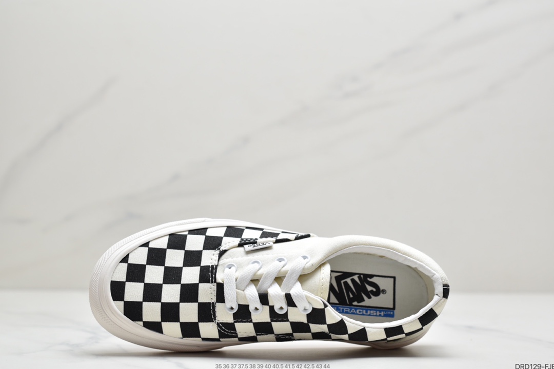 110 Vans Era Crft 棋盘格白红白黑权志龙解构男女板鞋