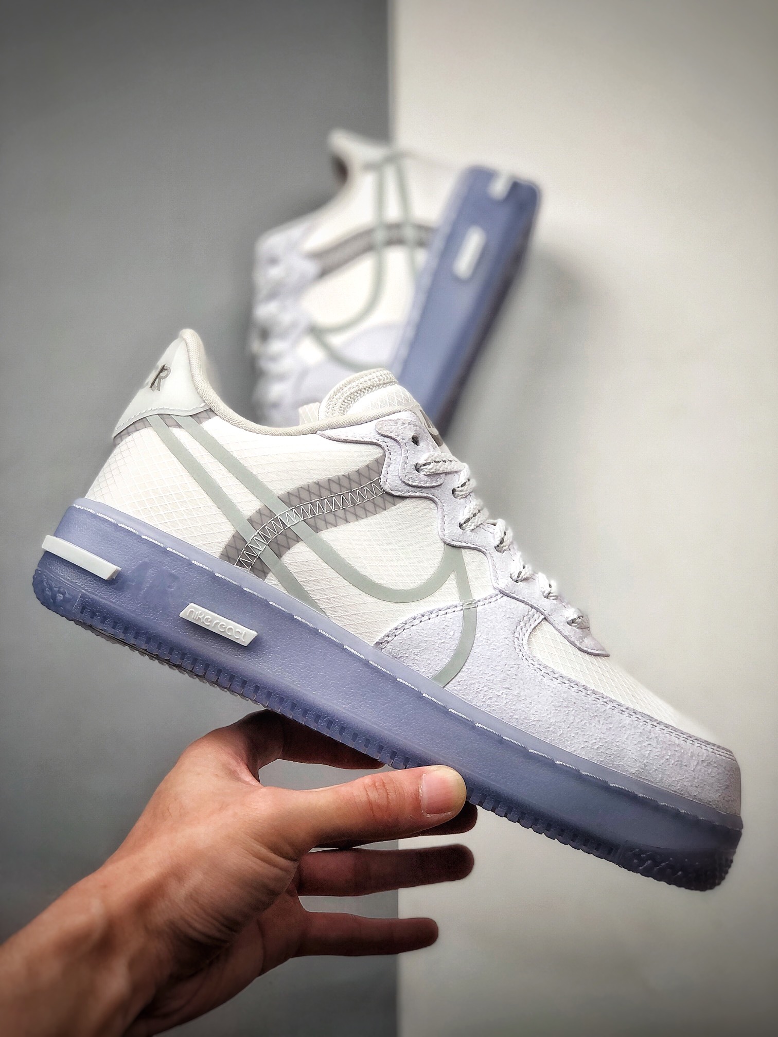 300  纯原 Air Force 1 React QS Light Bone 冰块解析冰蓝空军一号 CQ8879-100
