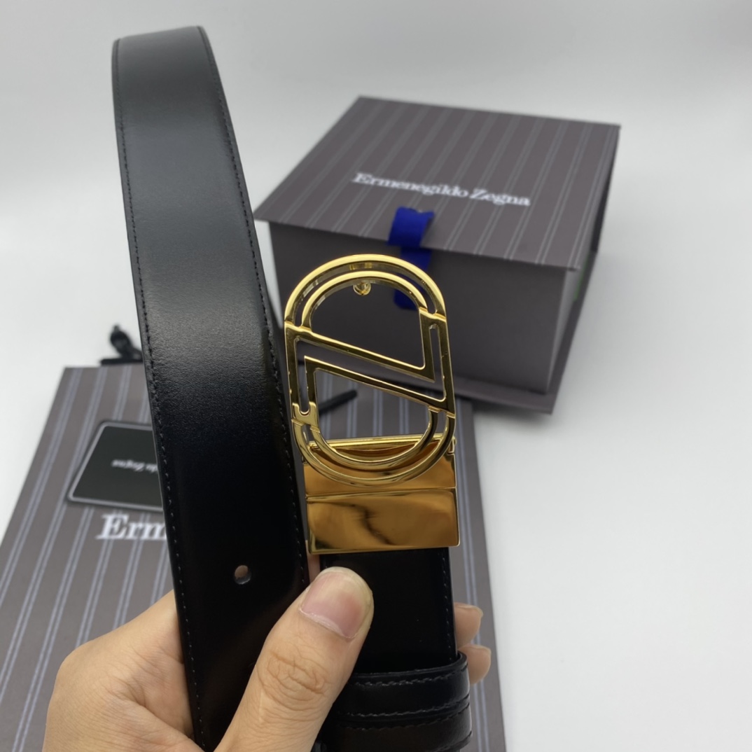 Ermenegildo Zegna 代购级 杰尼亚（NFC）3 5cm高级定制款男士皮带 自行选择搭配 双面头层牛皮