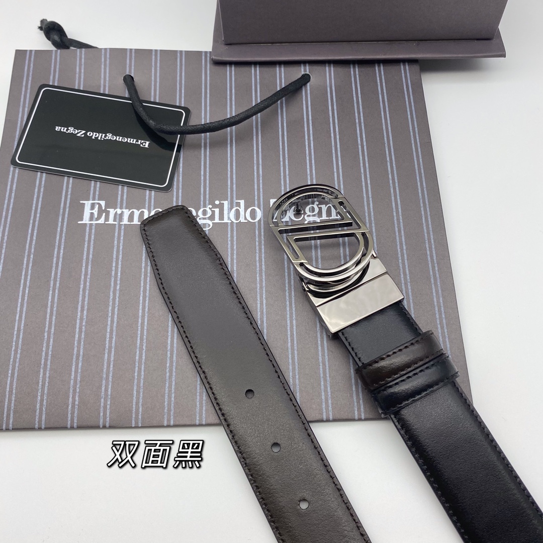Ermenegildo Zegna 代购级 杰尼亚（NFC）3 5cm高级定制款男士皮带 自行选择搭配 双面头层牛皮