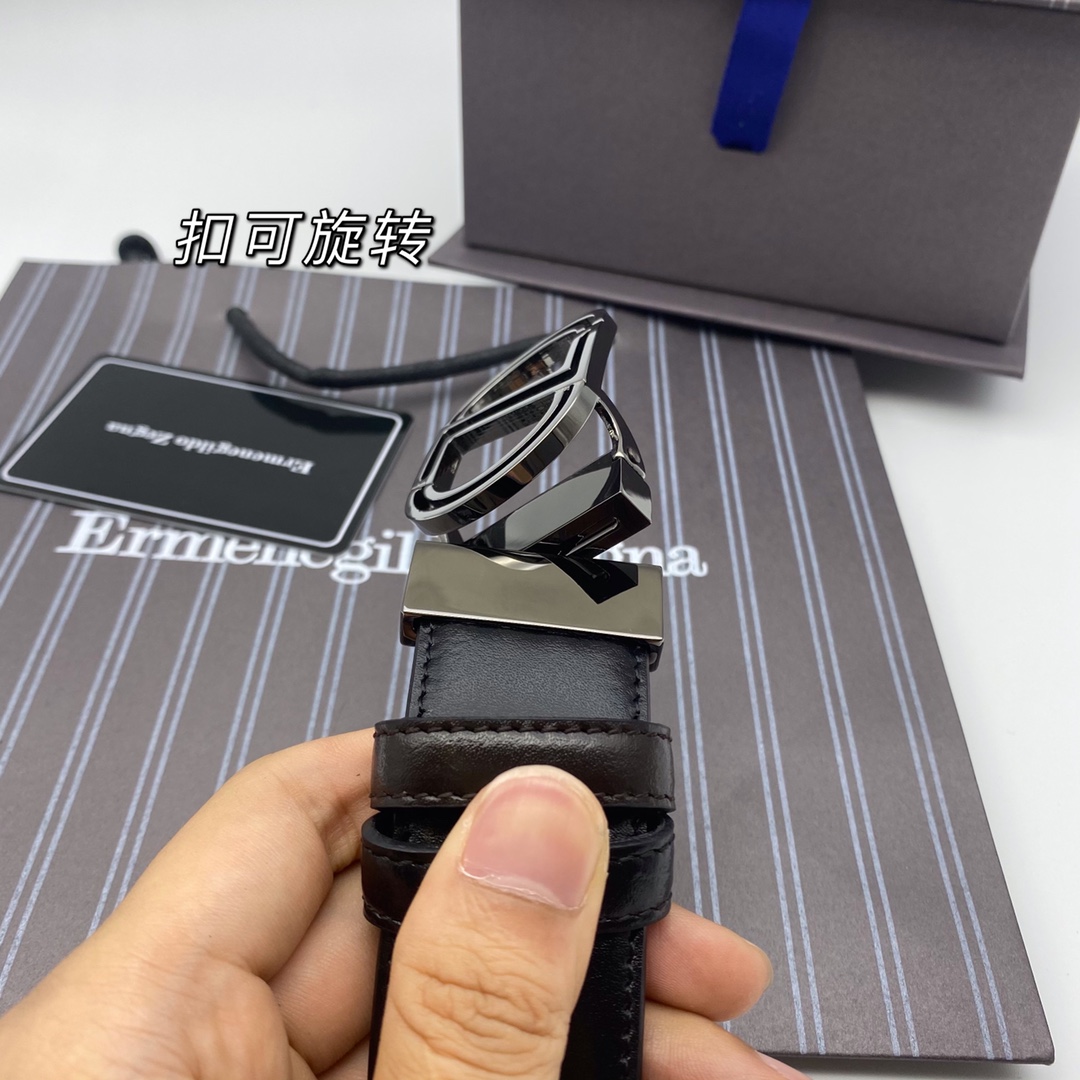 Ermenegildo Zegna 代购级 杰尼亚（NFC）3 5cm高级定制款男士皮带 自行选择搭配 双面头层牛皮