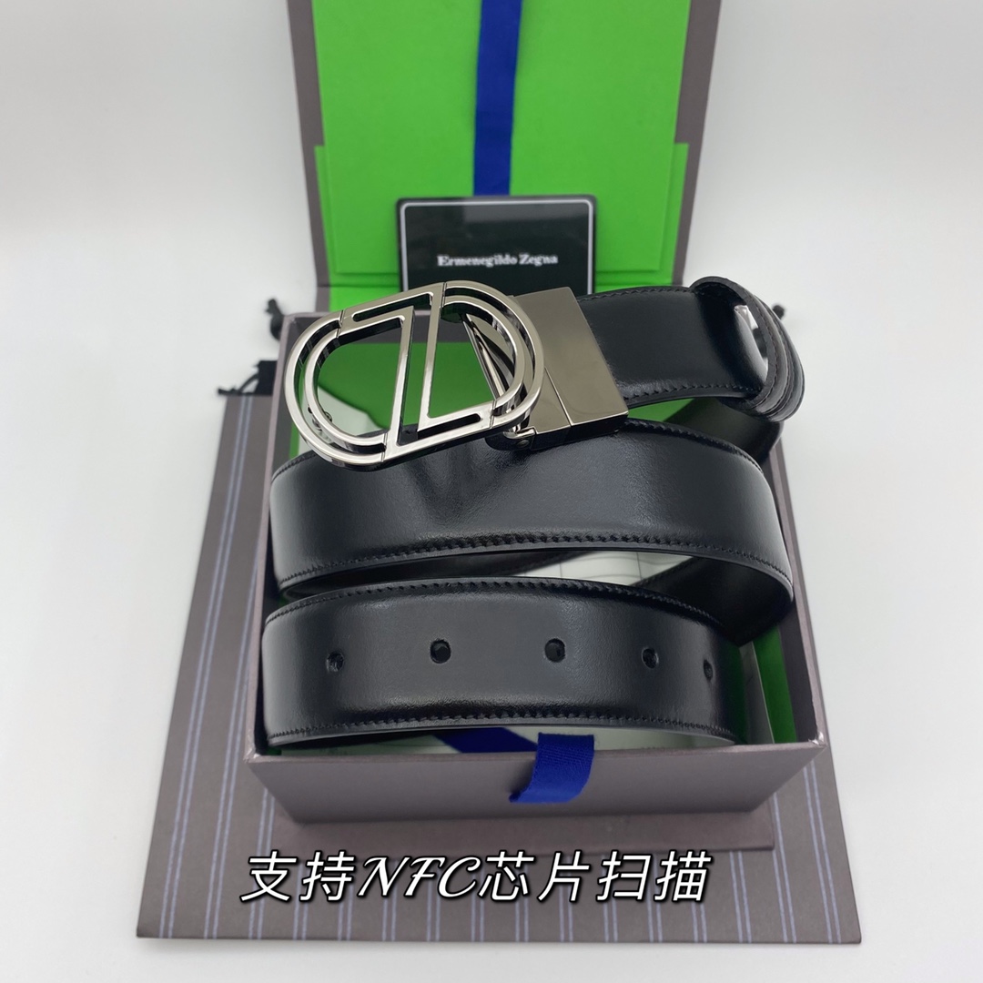 Ermenegildo Zegna 代购级 杰尼亚（NFC）3 5cm高级定制款男士皮带 自行选择搭配 双面头层牛皮
