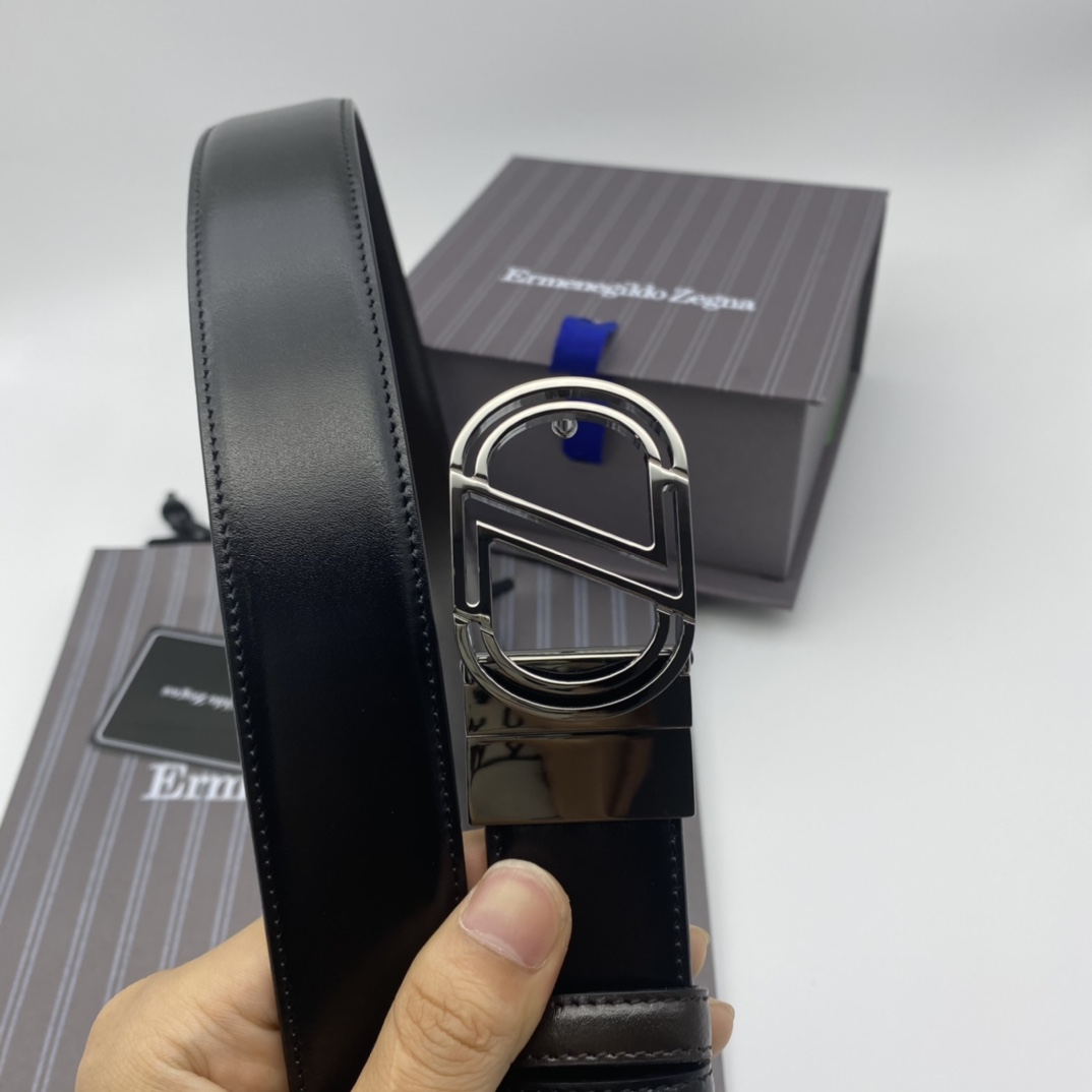 Ermenegildo Zegna 代购级 杰尼亚（NFC）3 5cm高级定制款男士皮带 自行选择搭配 双面头层牛皮