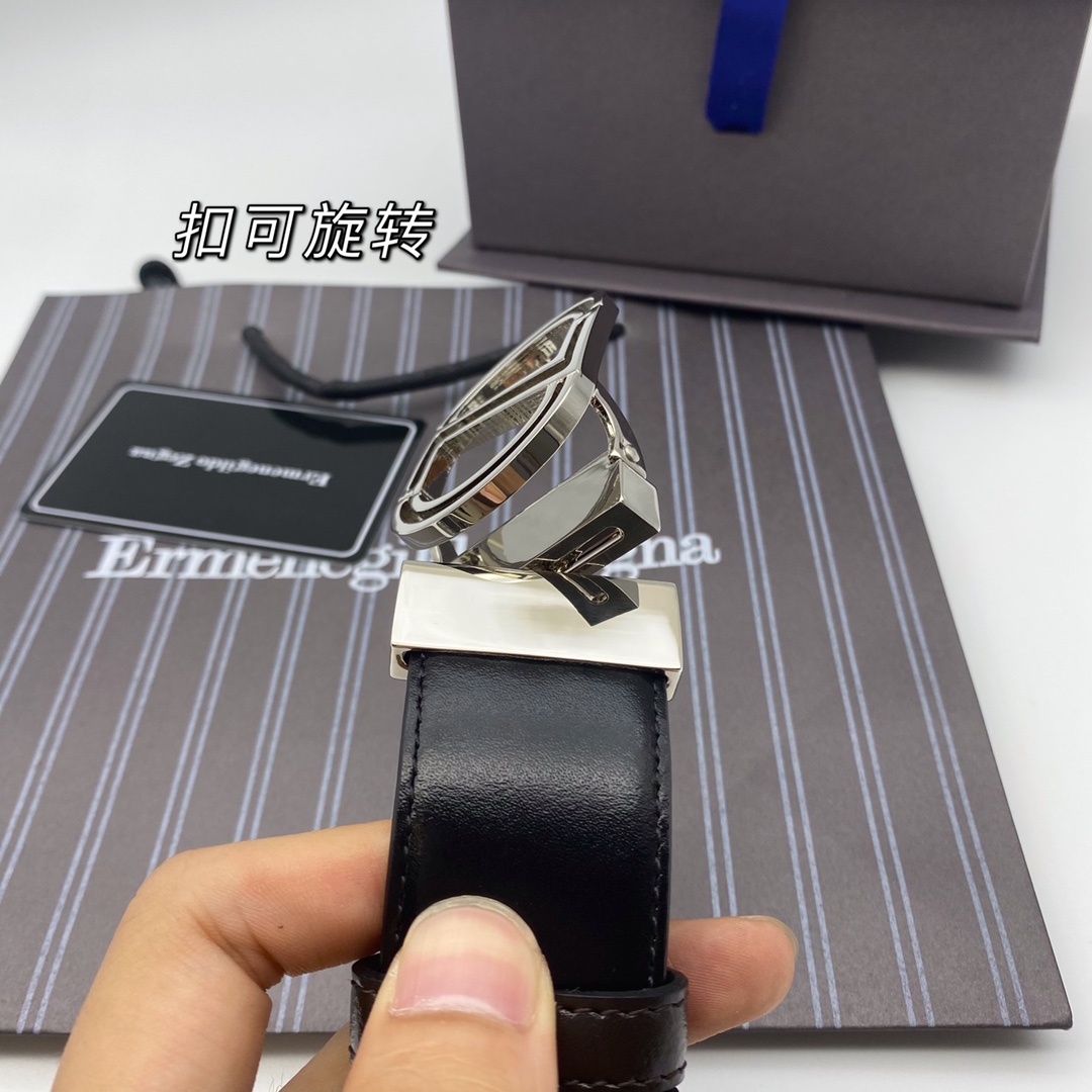 Ermenegildo Zegna 代购级 杰尼亚（NFC）3 5cm高级定制款男士皮带 自行选择搭配 双面头层牛皮