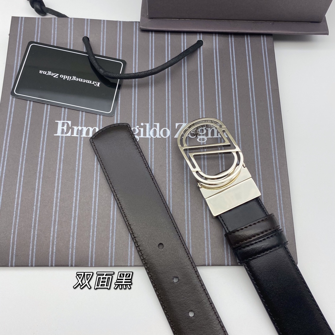 Ermenegildo Zegna 代购级 杰尼亚（NFC）3 5cm高级定制款男士皮带 自行选择搭配 双面头层牛皮