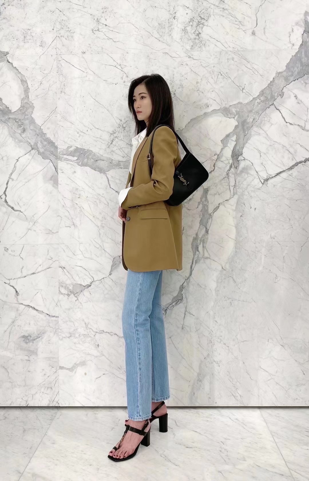 Saint laurent Ysl LE 5 À 7 平纹腋下包 657228黑色