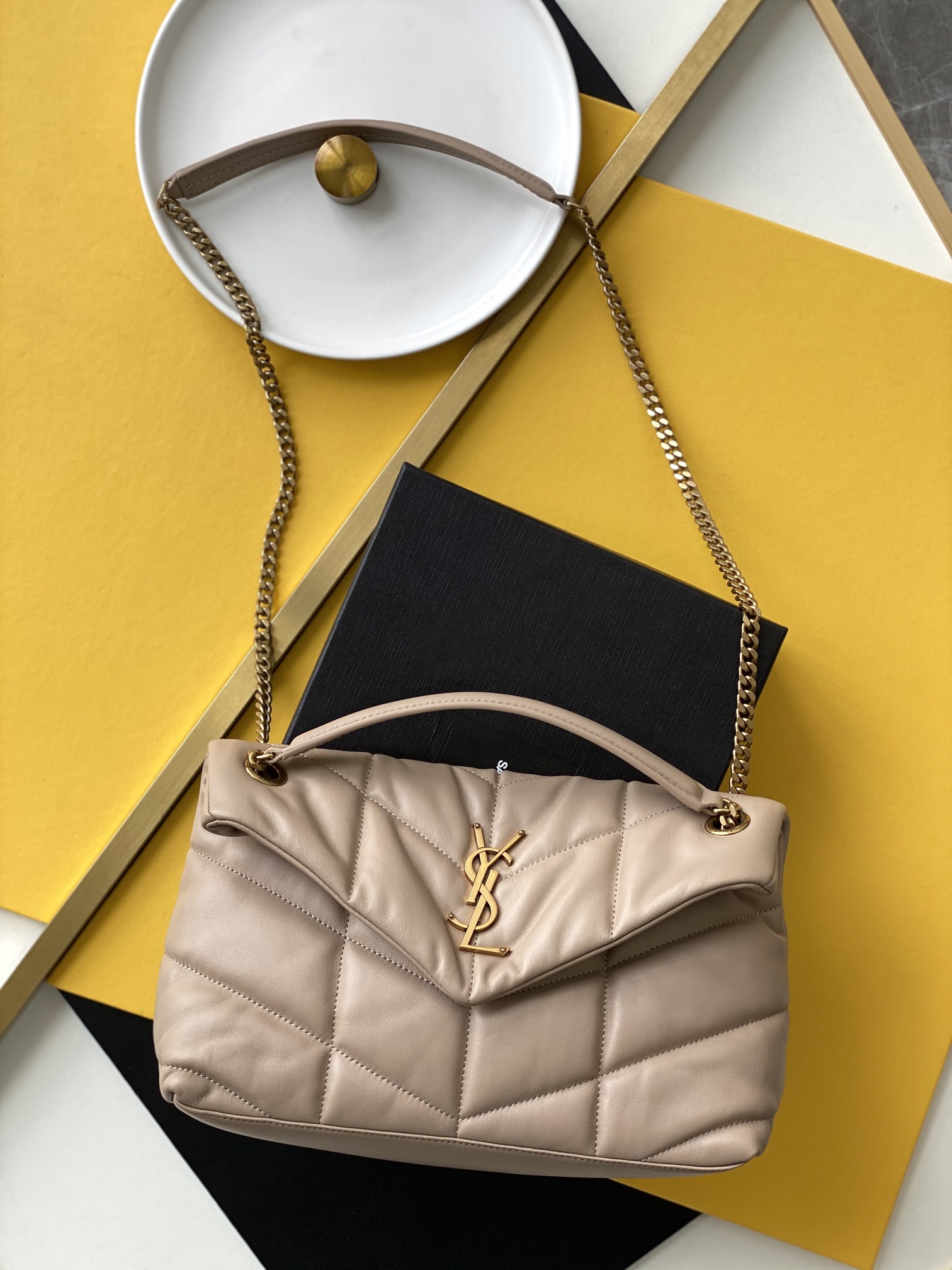 LOULOU PUFFER Quilted Lambskin Chain Bag