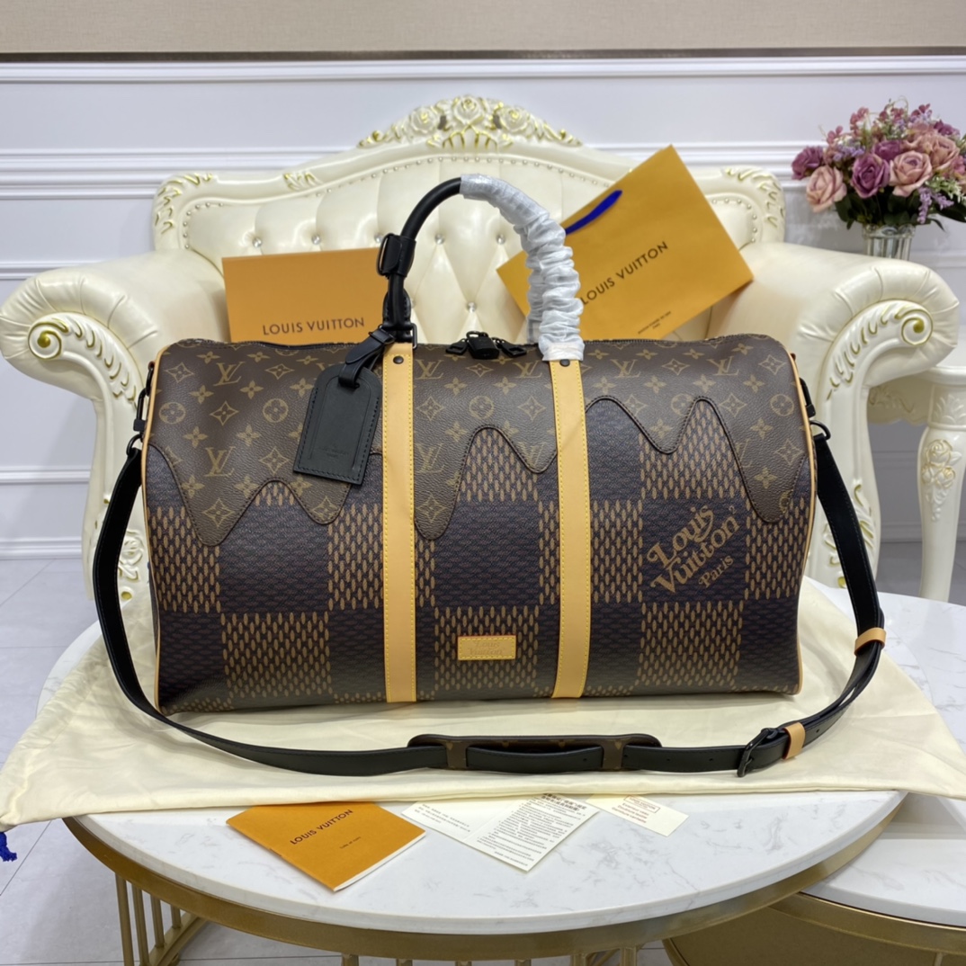 Wholesale Designer Shop
 Louis Vuitton LV Keepall Travel Bags Damier Ebene Canvas N40360