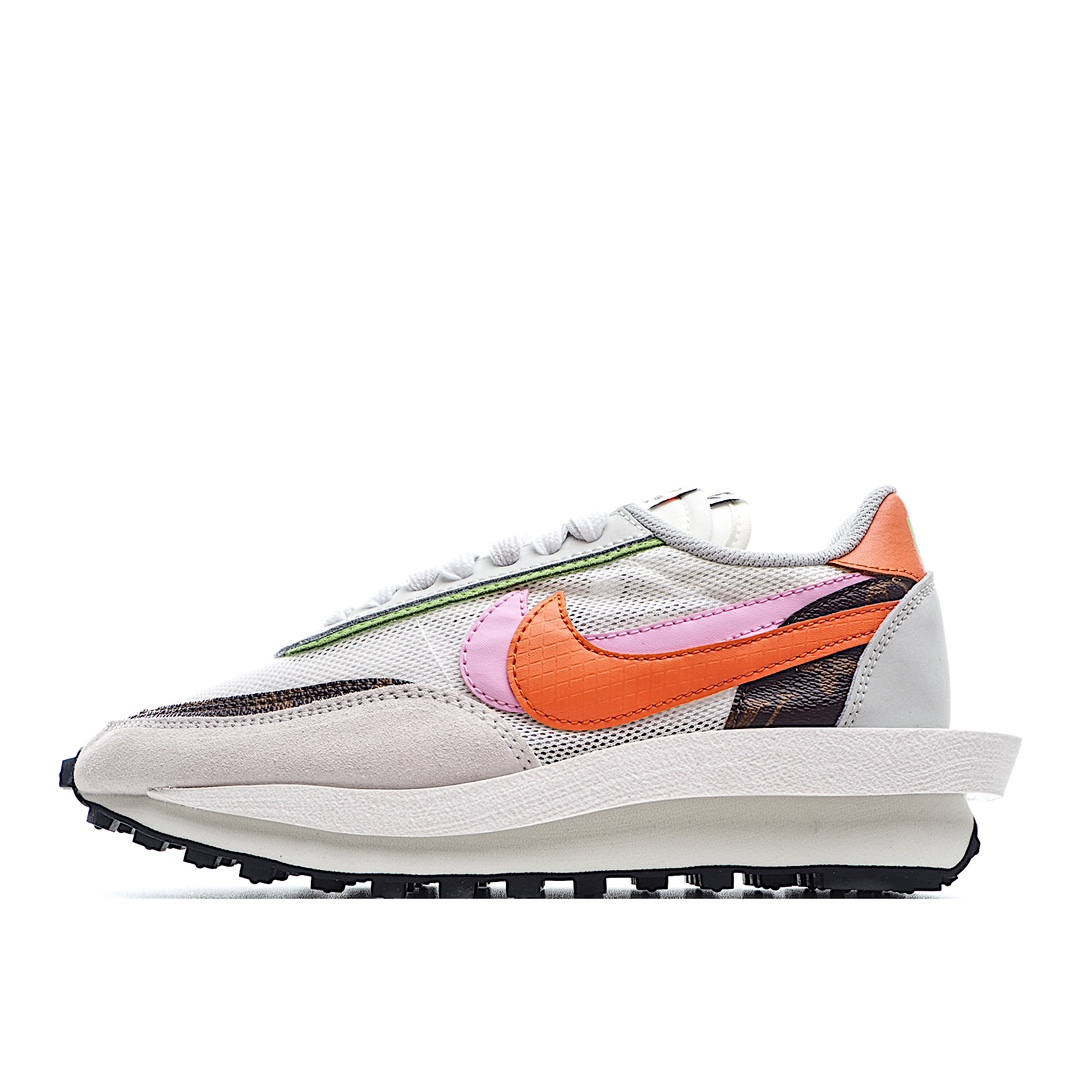 H0 Sacai x Nike LVD Waffle Daybreak 联名走秀款解构高端跑鞋/华夫2.0 浅灰白鸳鸯LV 透明 夏款