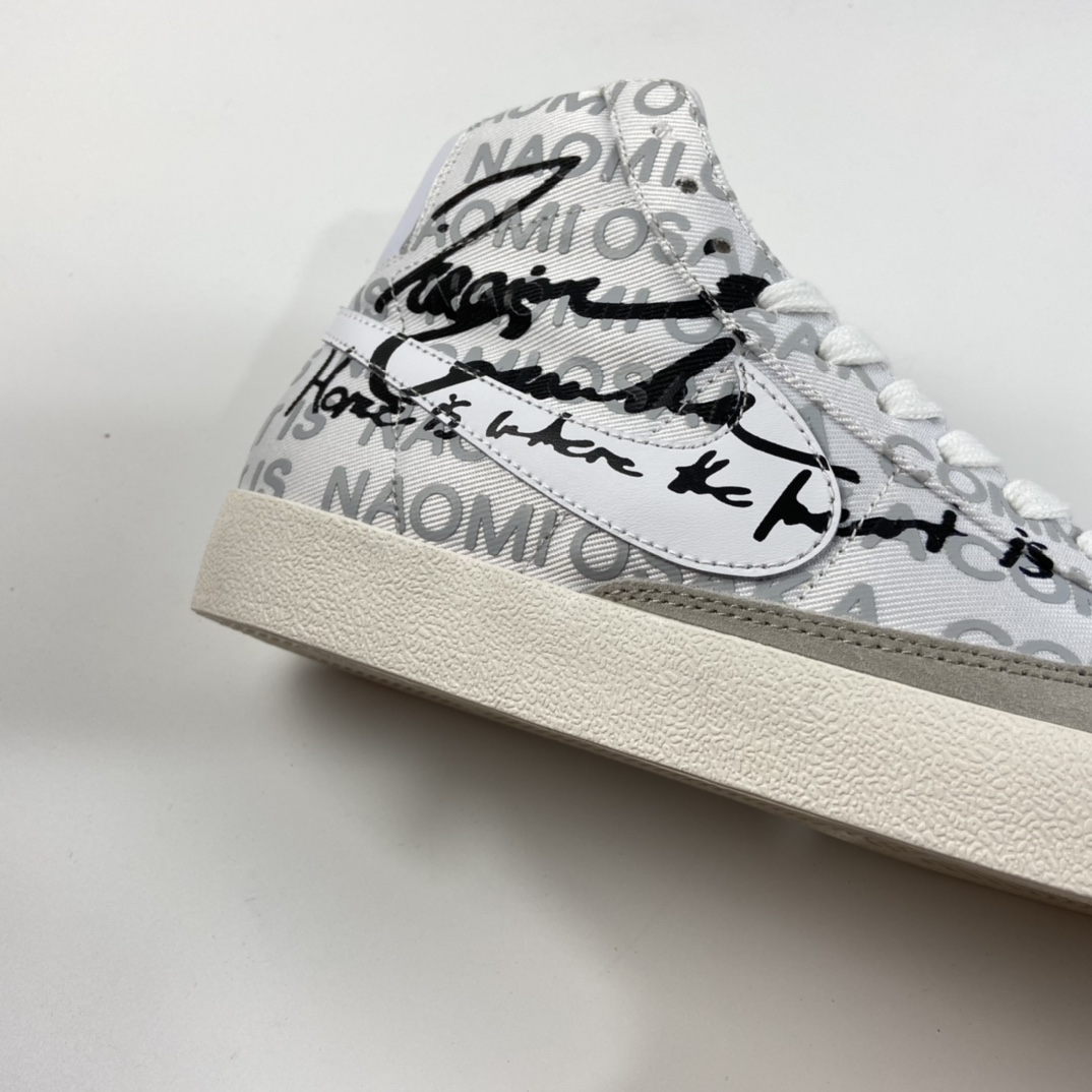 P180 Comme Des Garcons x Naomi Osaka x Nike Blazer Mid 三方联名白黑 DA5383-100