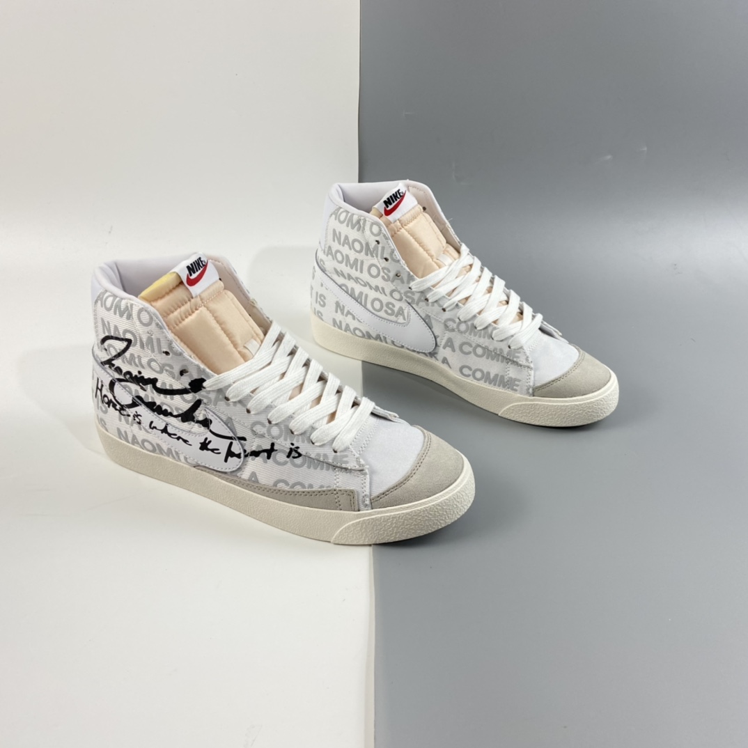 P180 Comme Des Garcons x Naomi Osaka x Nike Blazer Mid 三方联名白黑 DA5383-100