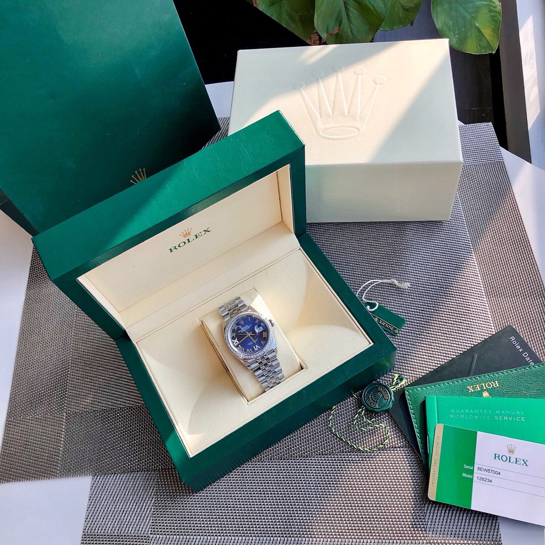 Rolex Datejust 31, esfera engastada con 24 diamantes, estructura de caja Oyster, caja central integrada, tapa inferior …