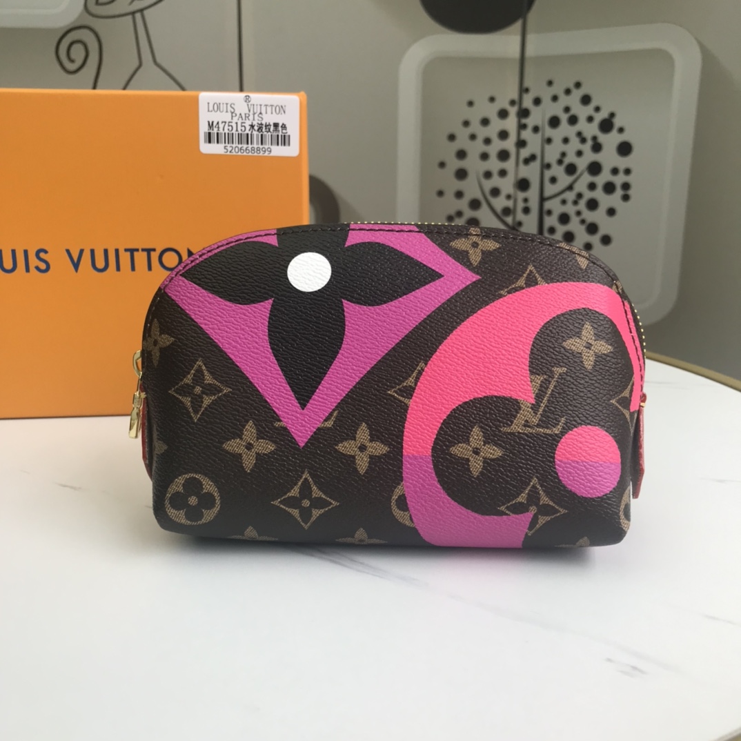 Monogram Print Makeup Bag
