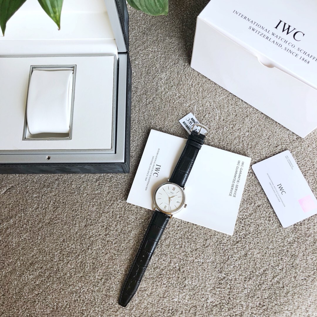 Reloj mecánico para hombre serie IWC Portofino, tamaño 40 mm, resistente al agua hasta 30 metros para uso dia…