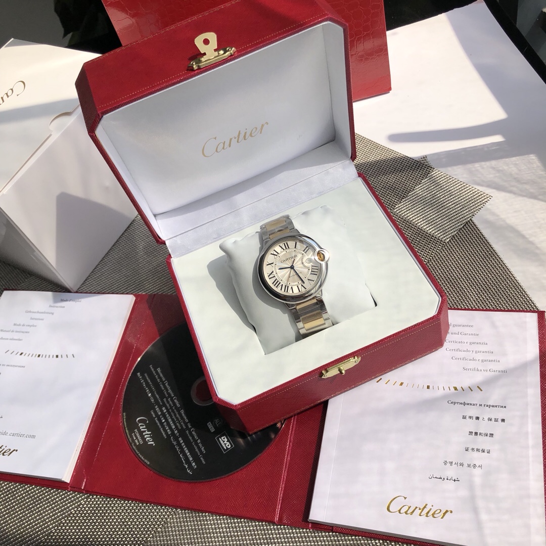 Paquete exclusivo de oro genuino de 18 quilates CARTIER Globo azul Cartier para hombre de 42 mm La misma correa de relo…