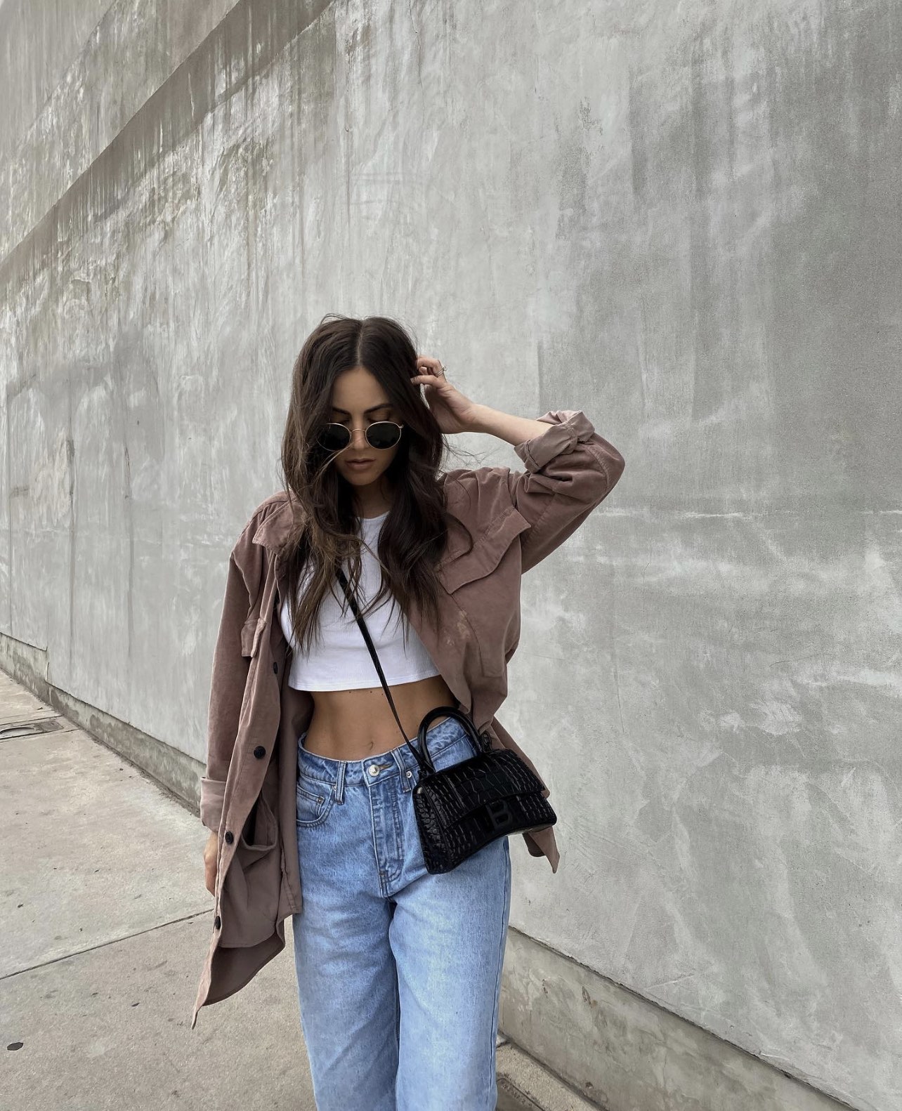 Balenciaga Hourglass XS 19CM BAG 鳄鱼纹沙漏包 592833黑色/黑扣