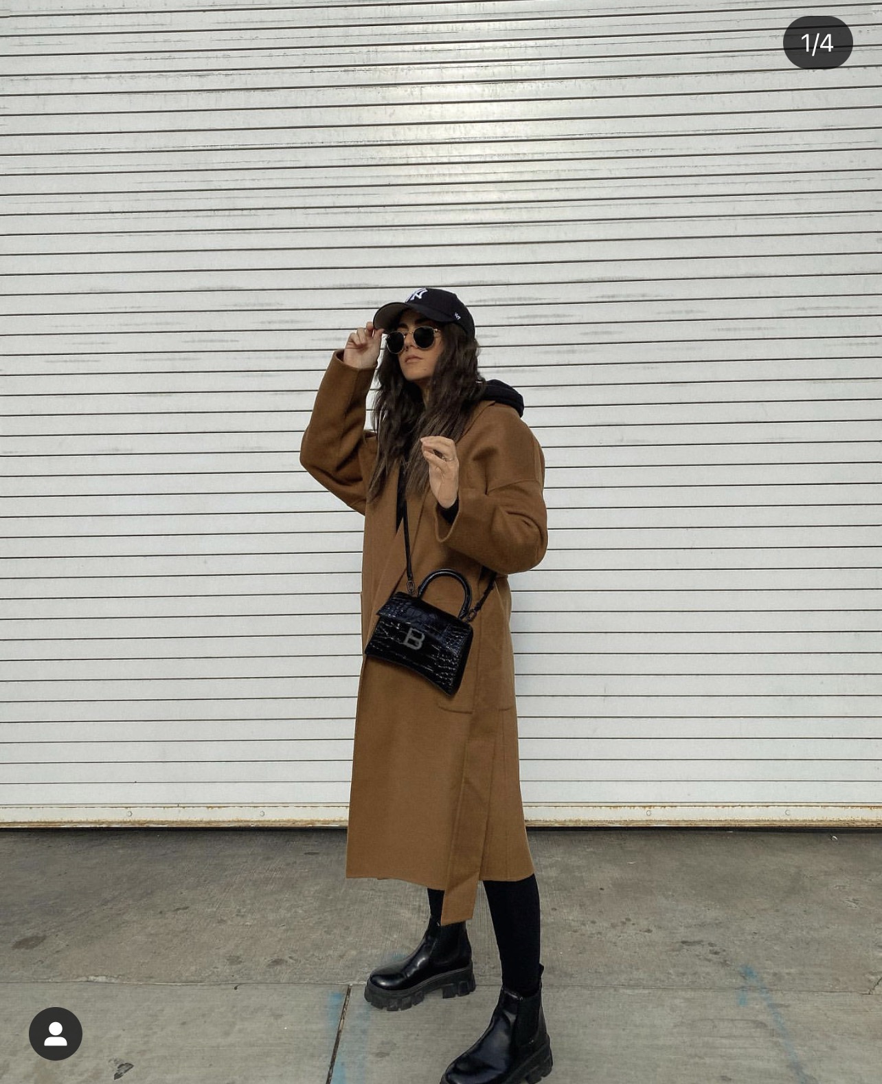 Balenciaga Hourglass XS 19CM BAG 鳄鱼纹沙漏包 592833黑色/黑扣