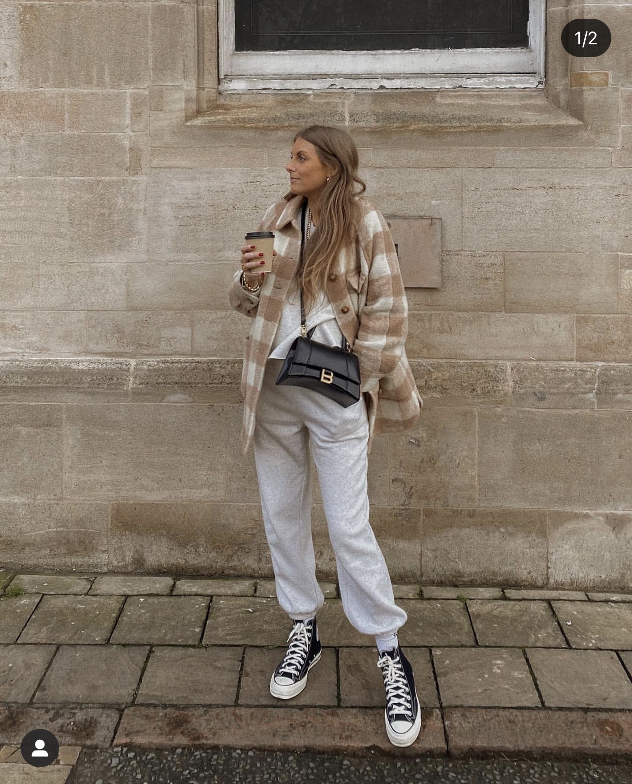 Balenciaga Hourglass S 23CM 平纹纹沙漏包 593546黑色/金扣