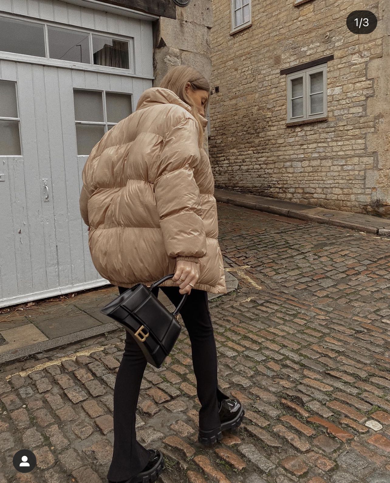 Balenciaga Hourglass S 23CM 平纹纹沙漏包 593546黑色/金扣