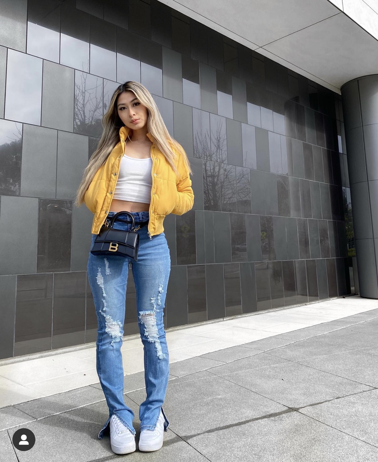 Balenciaga Hourglass XS 19CM BAG 平纹沙漏包 592833黑色/金扣