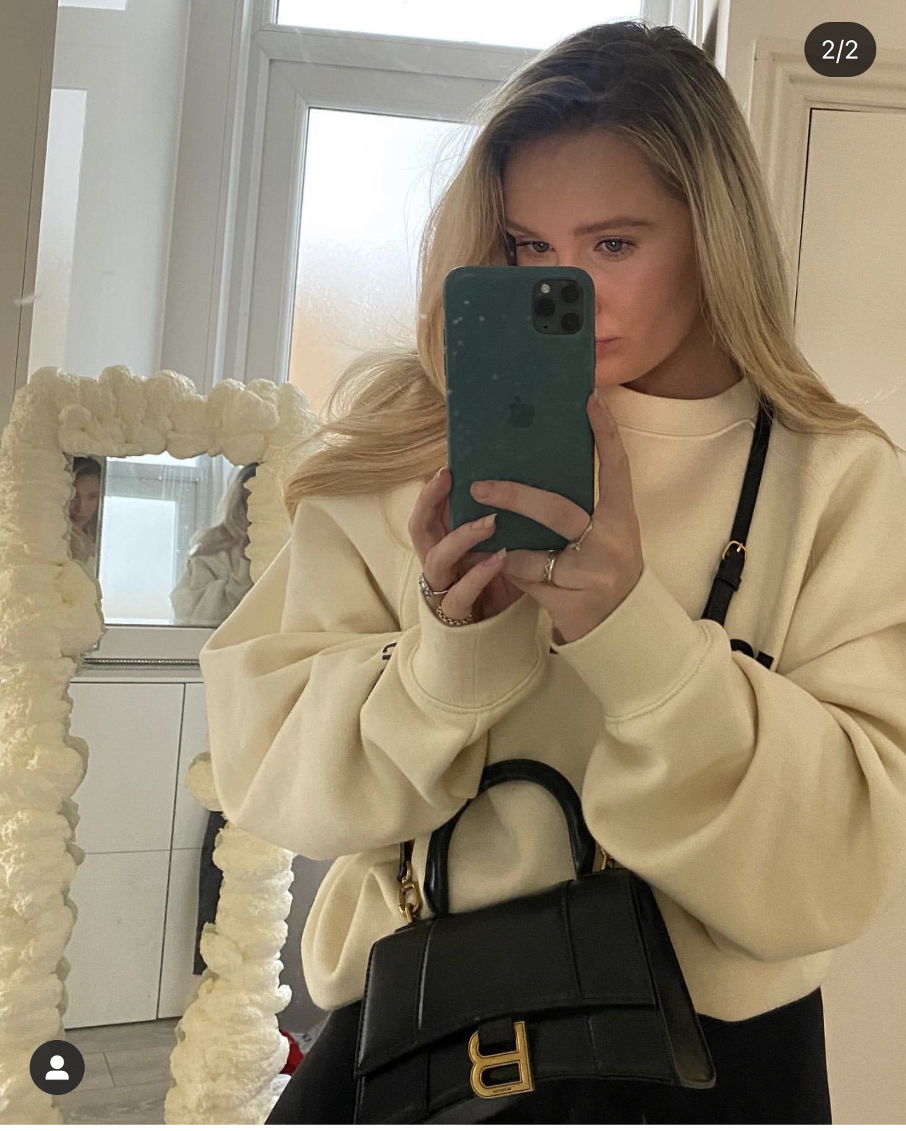 Balenciaga Hourglass XS 19CM BAG 平纹沙漏包 592833黑色/金扣