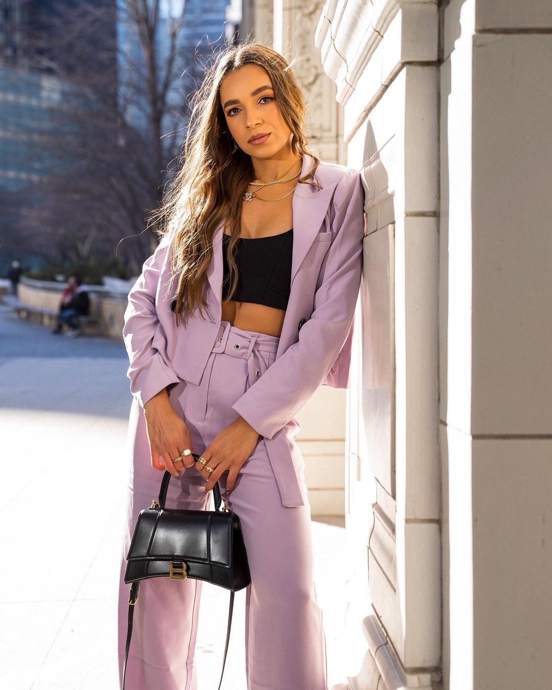 Balenciaga Hourglass S 23CM 平纹纹沙漏包 593546黑色/金扣