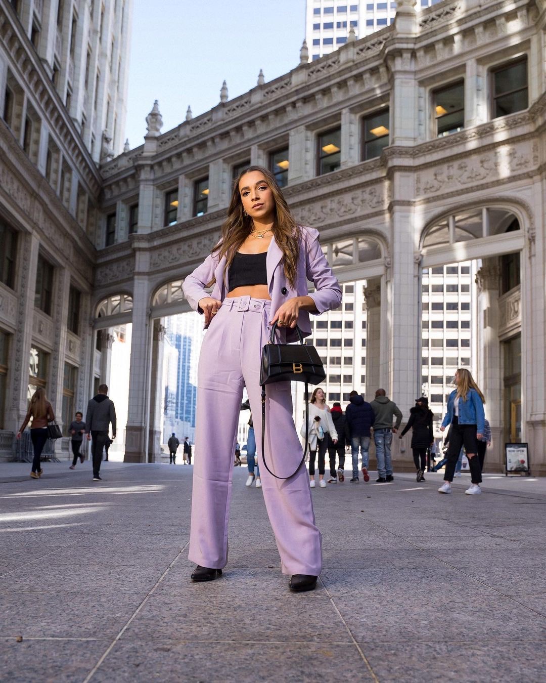 Balenciaga Hourglass S 23CM 平纹纹沙漏包 593546黑色/金扣