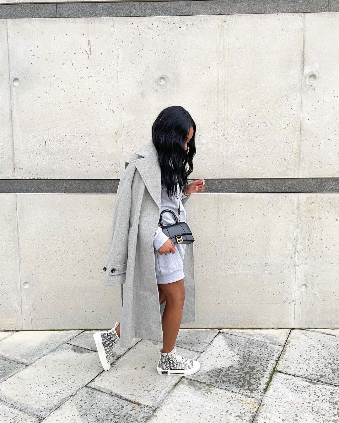 Balenciaga Hourglass XS 19CM BAG 平纹沙漏包 592833黑色/金扣