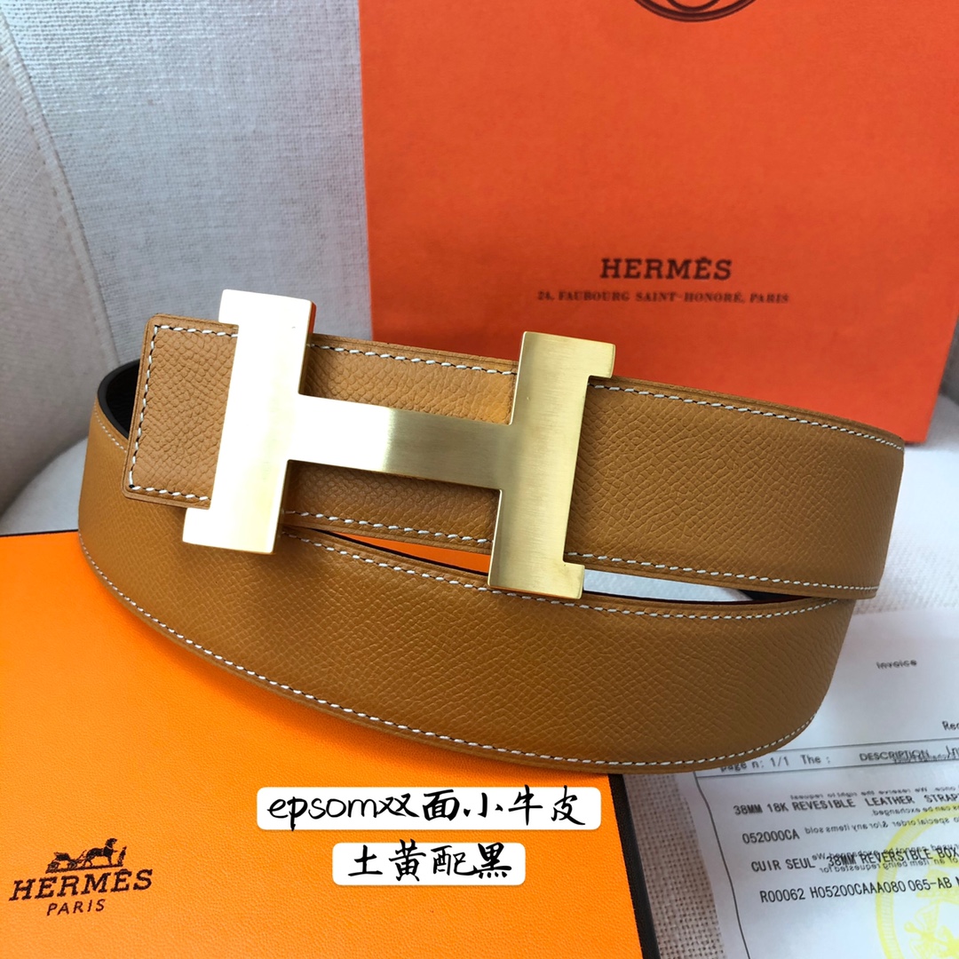 Hermes-38MM爱马仕专柜同步进epsom双面小牛皮精钢精品五金双面可用