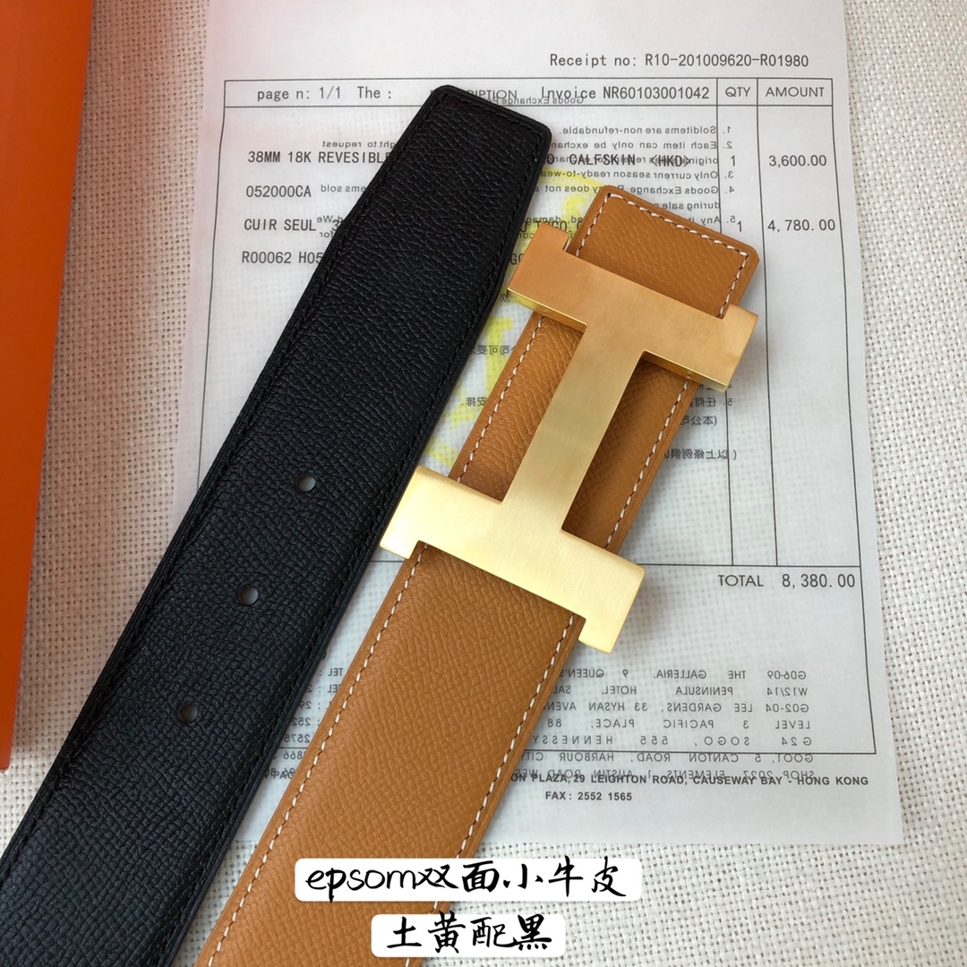 Hermes-38MM爱马仕专柜同步进epsom双面小牛皮精钢精品五金双面可用