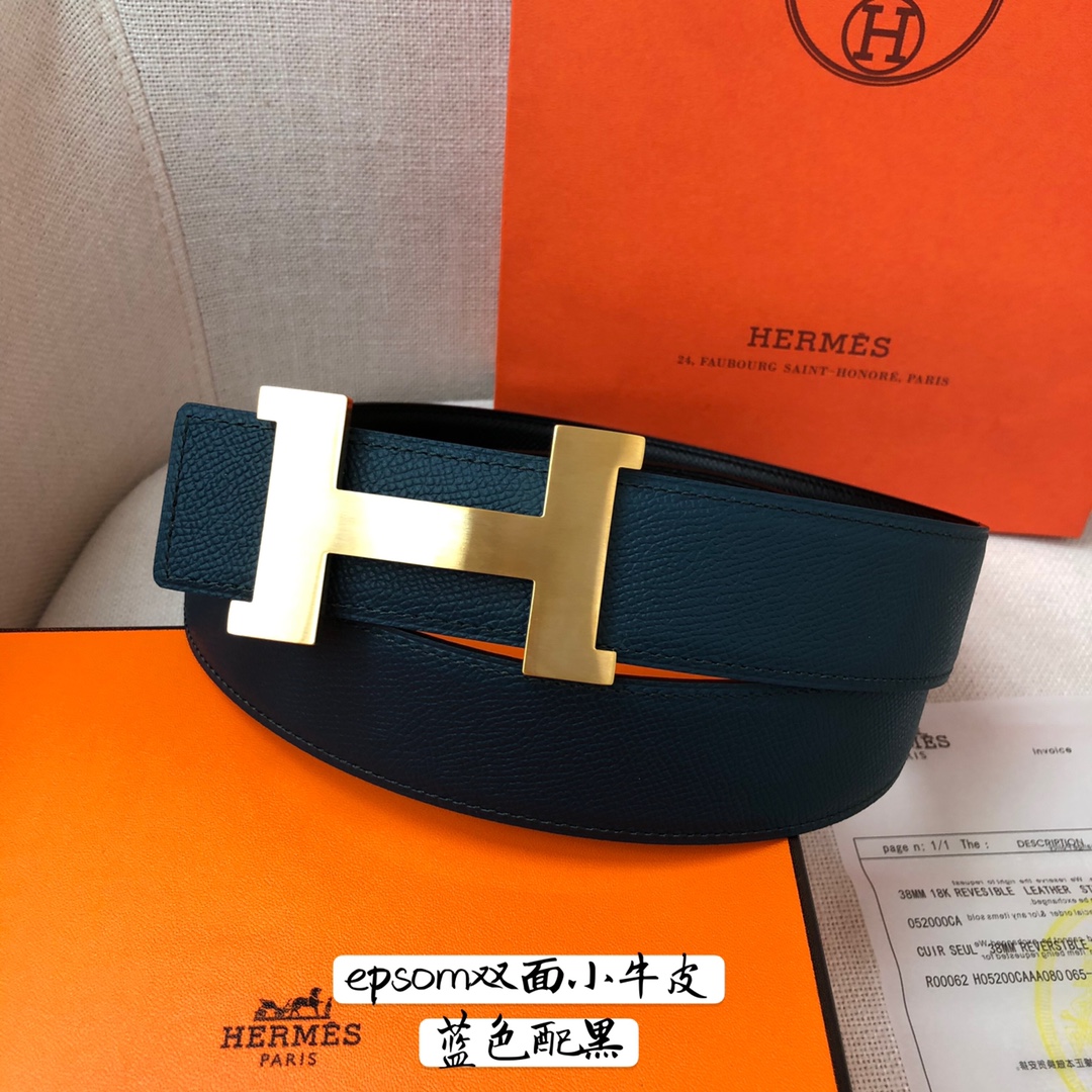 Hermes-38MM爱马仕专柜同步进epsom双面小牛皮精钢精品五金双面可用