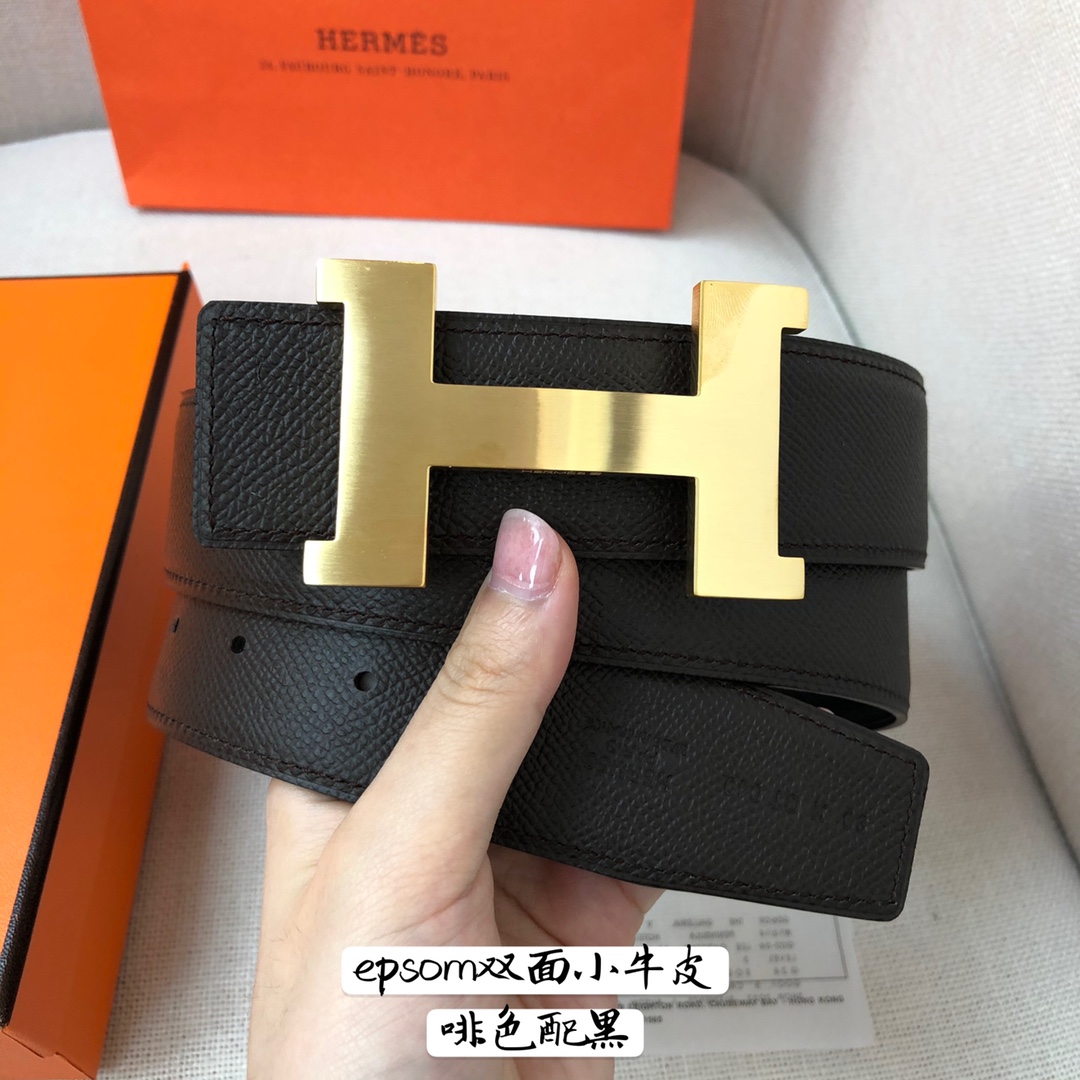 Hermes-38MM爱马仕专柜同步进epsom双面小牛皮精钢精品五金双面可用