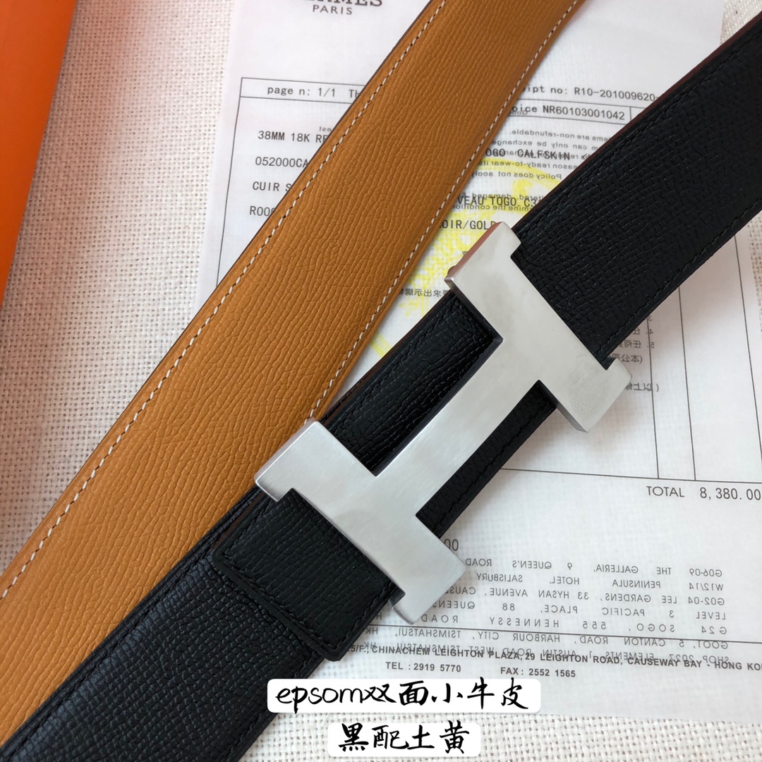 Hermes-38MM爱马仕专柜同步进epsom双面小牛皮精钢精品五金双面可用