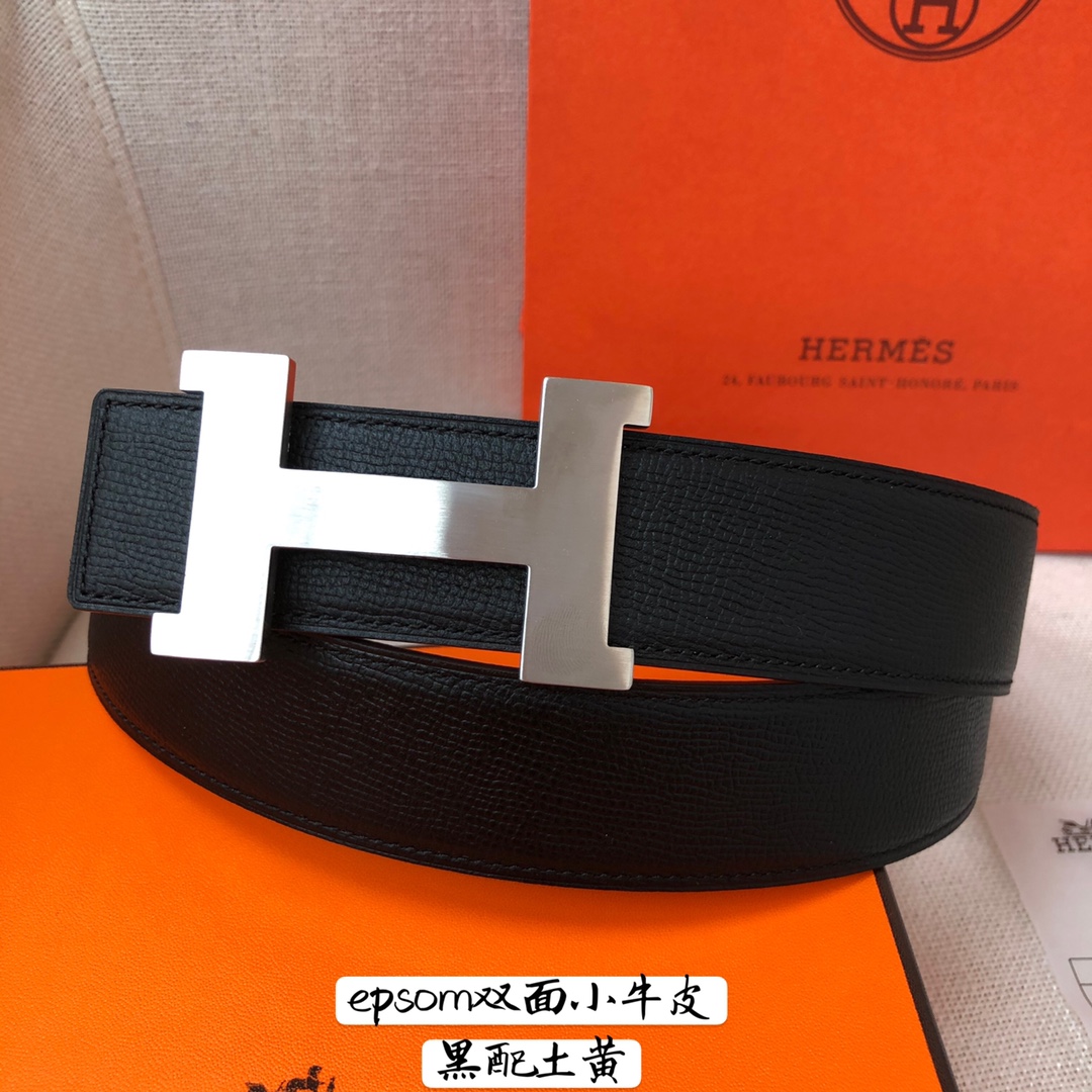 Hermes-38MM爱马仕专柜同步进epsom双面小牛皮精钢精品五金双面可用