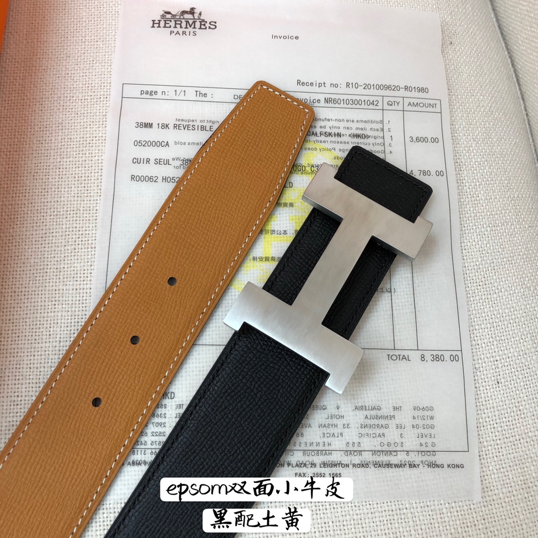 Hermes-38MM爱马仕专柜同步进epsom双面小牛皮精钢精品五金双面可用