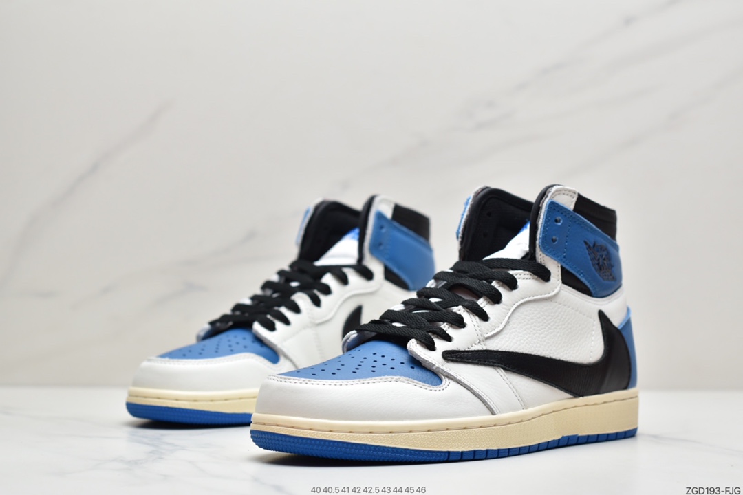 290  Travis Scott x Fragment x Air Jordan 1 High OG SP “Military Blue”闪电倒钩DH3227-105
