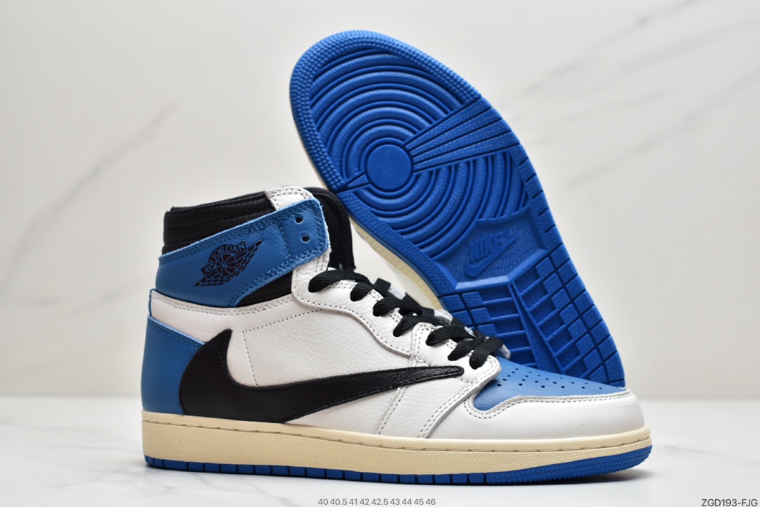 290  Travis Scott x Fragment x Air Jordan 1 High OG SP “Military Blue”闪电倒钩DH3227-105