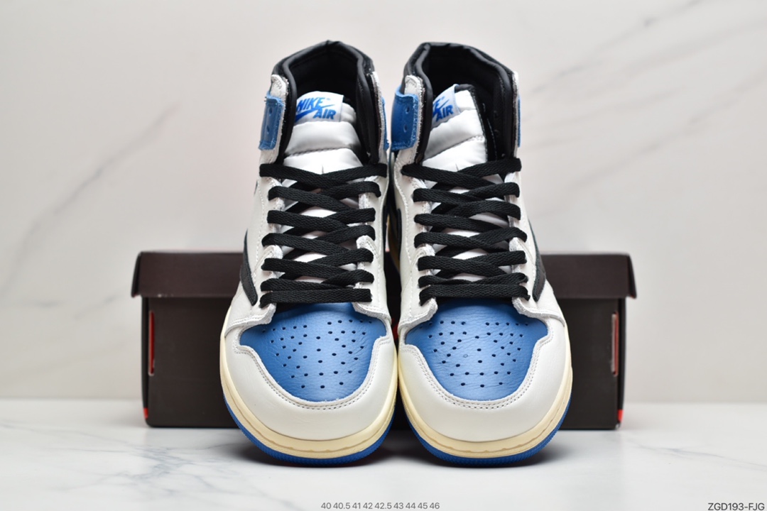 290  Travis Scott x Fragment x Air Jordan 1 High OG SP “Military Blue”闪电倒钩DH3227-105