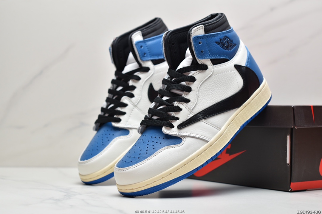 290  Travis Scott x Fragment x Air Jordan 1 High OG SP “Military Blue”闪电倒钩DH3227-105