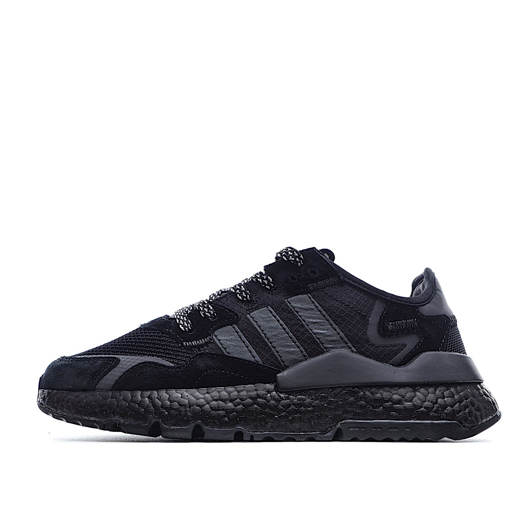 G5 官方正确版本 阿迪达斯 Adidas Nite Jogger Boost 3M反光系列 复古休闲百搭运动跑鞋。原厂材料 原厂大底 私家独模 网布搭配麂皮拼接打造鞋面 极具复古风格鞋头及鞋跟点缀3M反光设计极为亮眼中底采用全掌 Boost 科技，厚度相当可观，脚感极佳。