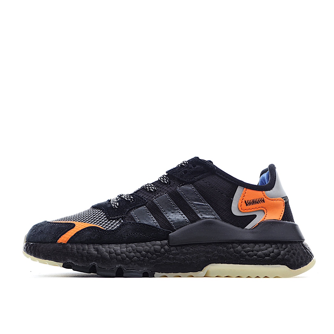 G5 官方正确版本 阿迪达斯 Adidas Nite Jogger Boost 3M反光系列 复古休闲百搭运动跑鞋。原厂材料 原厂大底 私家独模 网布搭配麂皮拼接打造鞋面 极具复古风格鞋头及鞋跟点缀3M反光设计极为亮眼中底采用全掌 Boost 科技，厚度相当可观，脚感极佳。