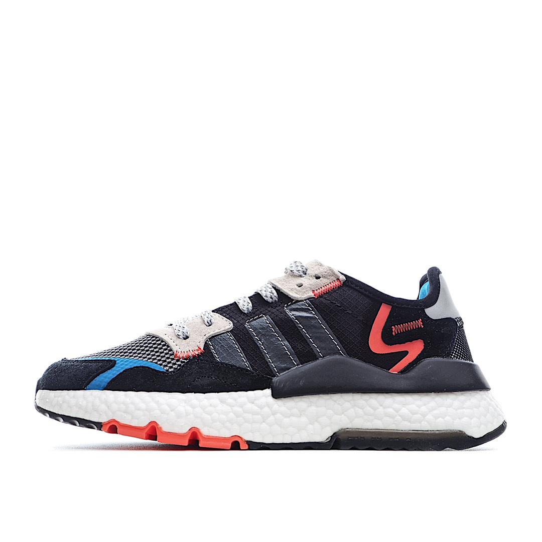 G5 官方正确版本 阿迪达斯 Adidas Nite Jogger Boost 3M反光系列 复古休闲百搭运动跑鞋。原厂材料 原厂大底 私家独模 网布搭配麂皮拼接打造鞋面 极具复古风格鞋头及鞋跟点缀3M反光设计极为亮眼中底采用全掌 Boost 科技，厚度相当可观，脚感极佳。